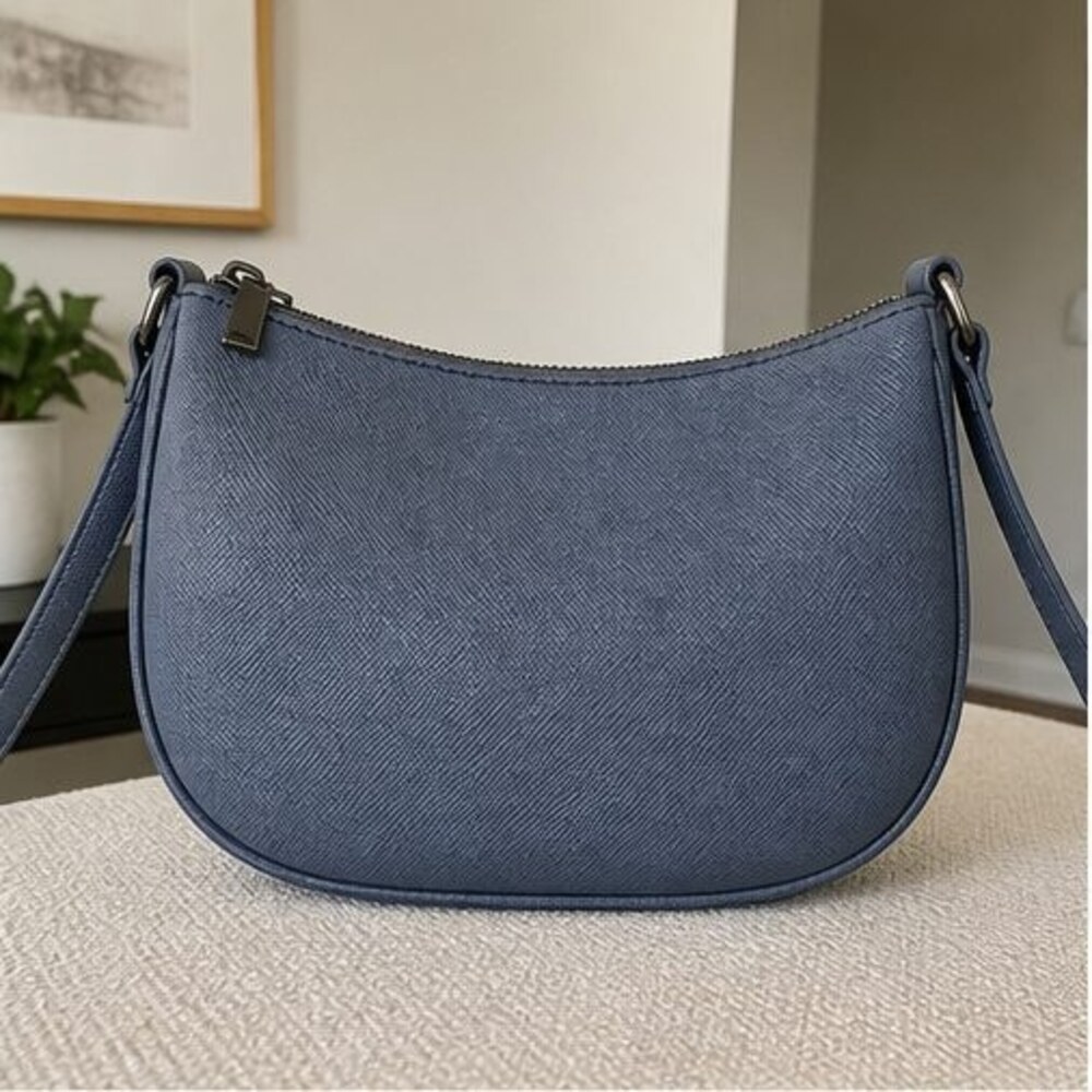 Navy Saffiano Crossbody Bag